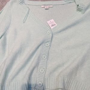 Button up, low cut, teal shirt